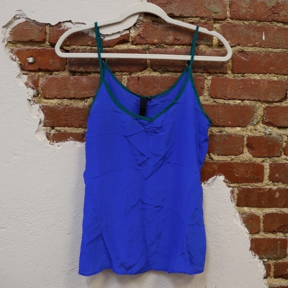 Olivaceous Flowy 100% silk royal blue Tank - Picture 1 of 4